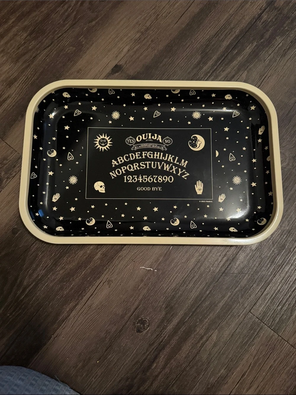 Ouija-Themed Decorative Tray in Black and Cream - Home Bath
